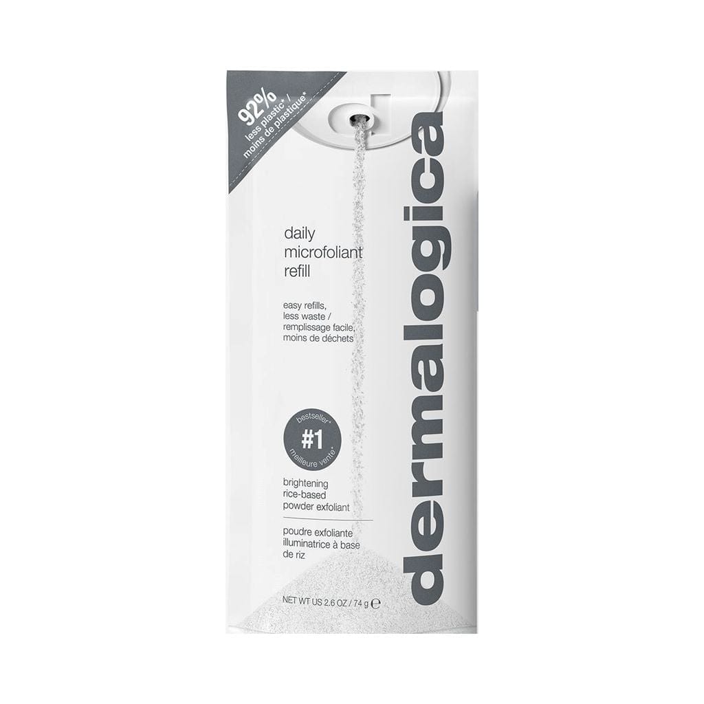 Eine Packung Daily Microfoliant Gesichtspeeling Nachfüllung, ein Enzympulver-Pulverpeeling auf Reisbasis.