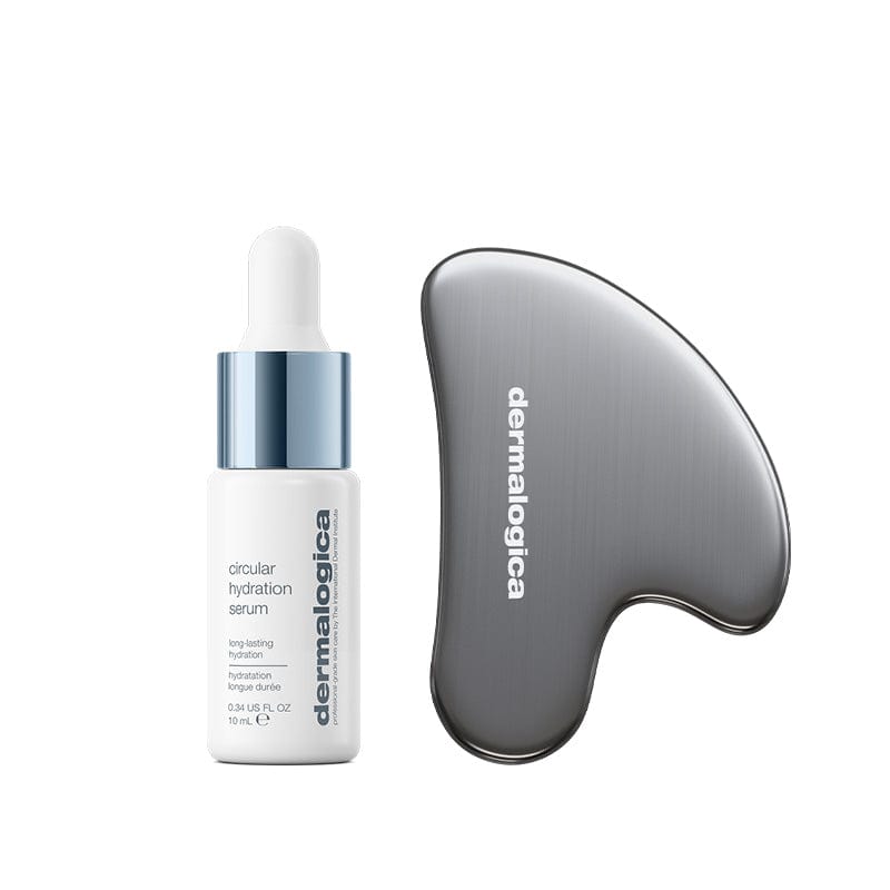Das Paket „Circular Hydration Serum 10 ml + Gua Sha – Dein Geschenk!“ kombiniert ein feuchtigkeitsspendendes Serum mit einem Gua Sha-Werkzeug und bietet das perfekte Duo für strahlende, mit Feuchtigkeit versorgte Haut.
