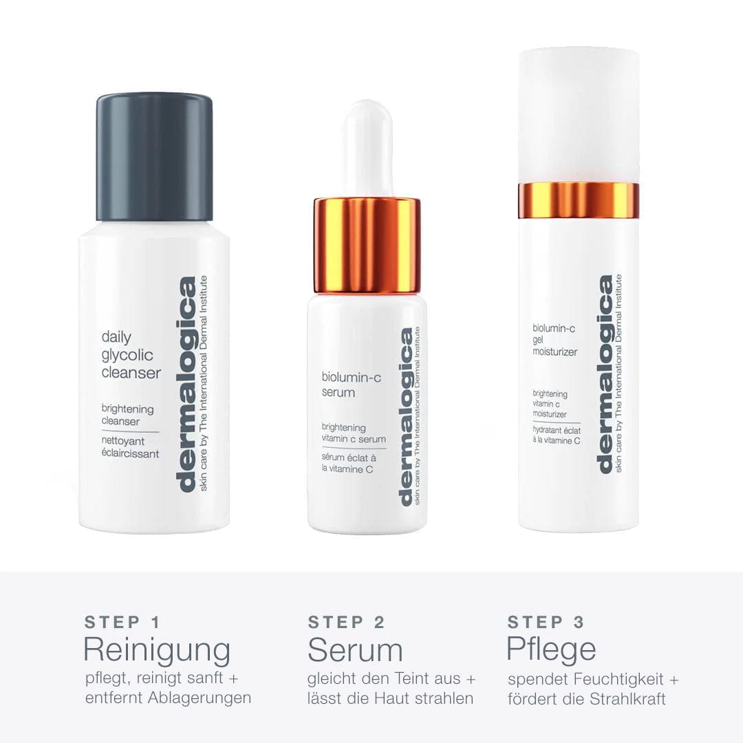 Dreistufige Hautpflege Daily Brightness Boosters | Vitamin-C-Pflegeset-Sortiment mit einem Reinigungsmittel, einem Serum und einer Feuchtigkeitscreme von für täglichen Glanz.