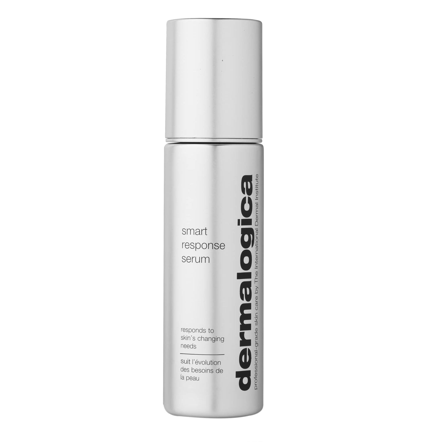 Smart Response Serum in einer silbernen Flasche mit weißer Schrift.