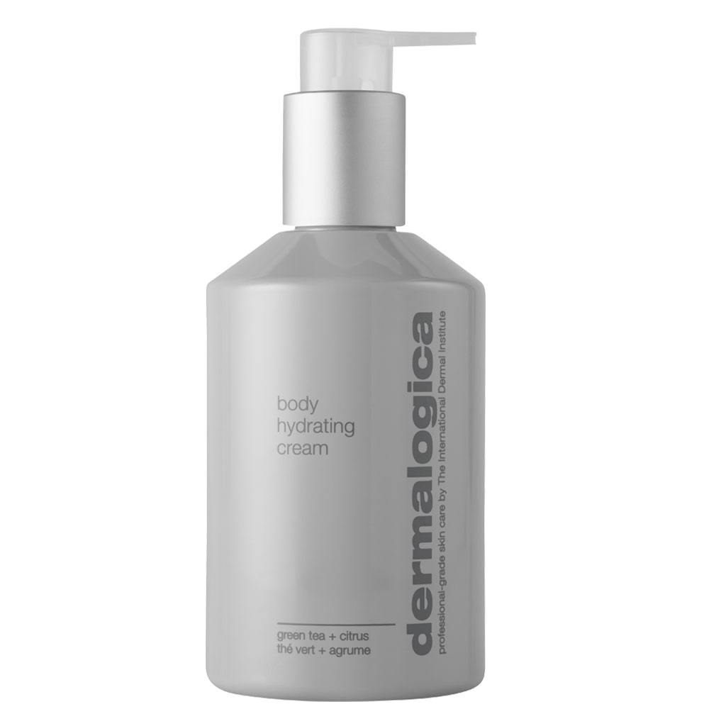 Body Hydrating Cream mit Spender in grauer Flasche