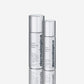 Zwei silberne Flaschen mit Smart Response Serum, beide mit schwarzem Produktnamen und Branding, stehen nebeneinander auf einem weißen Hintergrund.