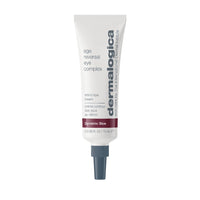 Eine weiße Tube AGE Reversal Eye Complex, eine Anti-Aging-Retinol-Augencreme mit grauer Kappe für dynamische Haut, 0,5 fl oz (15 mL).