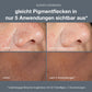 Ein Foto der Nase einer Frau mit einem Presell PowerBright Dark Spot Peel darauf.