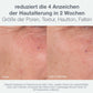 Die nebeneinander dargestellten Bilder zeigen eine deutliche Verbesserung der Hautporen, der Hautstruktur, des Hauttons und der Falten nach zweiwöchiger Anwendung des Skin Aging Solutions Sets. Der deutsche Text beschreibt, wie dieses Anti-Aging-Pflegeset Hautalterung effektiv bekämpft und hebt beeindruckende klinische Ergebnisse hervor.