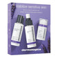 Das „Stabilizing Sensitive Skin Set“ für empfindliche Haut enthält den UltraCalming-Reiniger, das Gesichtsspray und das Barriere-Reparaturprodukt in einer violetten Schachtel mit Lavendelzweigen – lindert Rötungen.